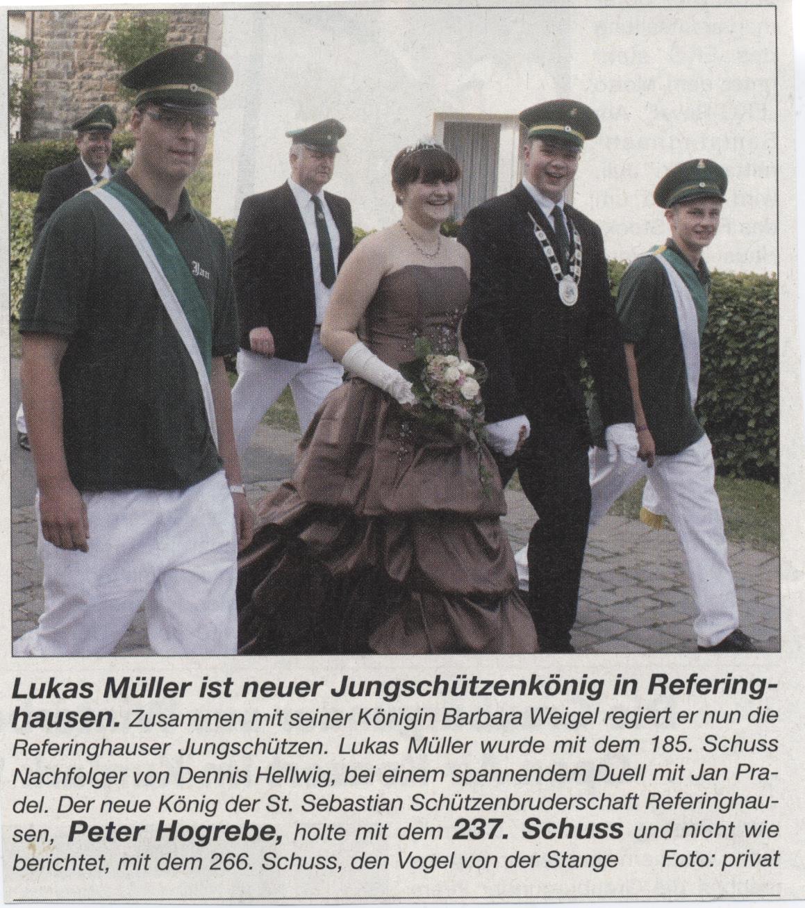 Jungschützenkönigspaar Lukas Müller und Barbara Weigel